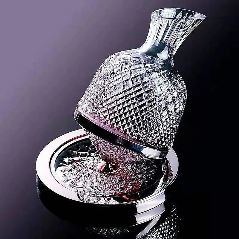 Luxury Rotating Crystal Wine Decanter & Tumbler Set - 1500ml - Julia M LifeStyles