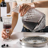 Luxury Rotating Crystal Wine Decanter & Tumbler Set - 1500ml - Julia M LifeStyles