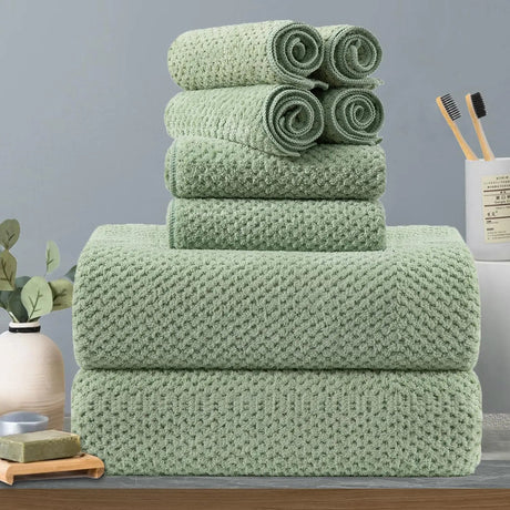 Julia M Lifestyles 8-Piece Luxury Green Towel Set - 600 GSM - Julia M LifeStyles