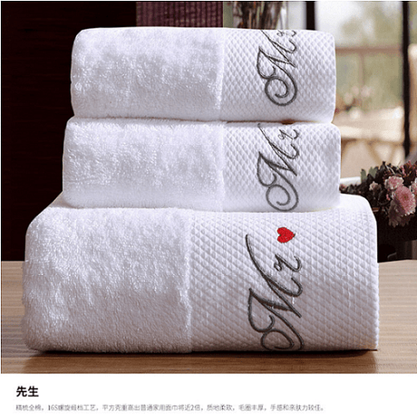Five-Star Hotel Towel and Bath Towel Cotton Three-Piece Set Adult Thick White Soft Wearable All Cotton Soft Absorbent - Julia M LifeStyles