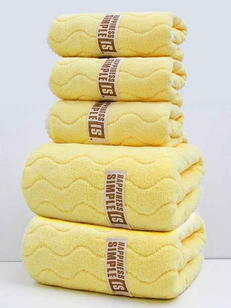 Julia M Lifestyles 5-Piece Coral Velvet Towel Set - Quick-Dry Bath & Hand Towels - Julia M LifeStyles