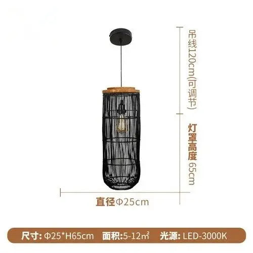 Vintage Rattan Pendant Lamp - Wabi-Sabi LED Chandelier - Julia M LifeStyles