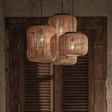 Vintage Rattan Pendant Lamp - Wabi-Sabi LED Chandelier - Julia M LifeStyles