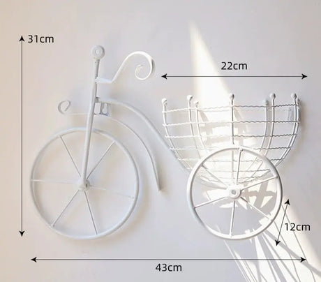 Modern Minimalist Bicycle Flower Basket Wall Decor - Julia M LifeStyles