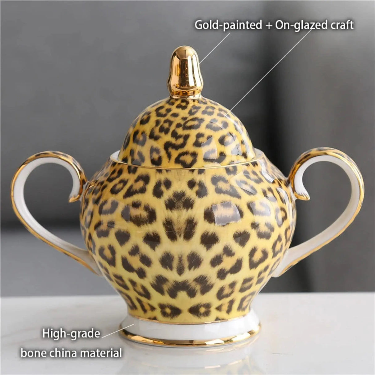 Freeson Leopard Print Luxury Bone China Coffee & Tea Set - Julia M LifeStyles