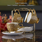 Freeson Leopard Print Luxury Bone China Coffee & Tea Set - Julia M LifeStyles