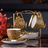 Freeson Leopard Print Luxury Bone China Coffee & Tea Set - Julia M LifeStyles