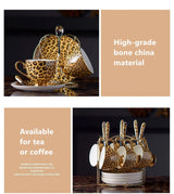 Freeson Leopard Print Luxury Bone China Coffee & Tea Set - Julia M LifeStyles