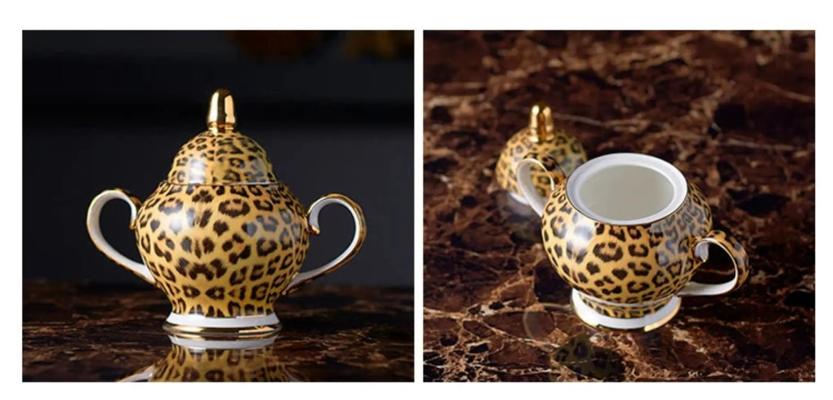 Freeson Leopard Print Luxury Bone China Coffee & Tea Set - Julia M LifeStyles