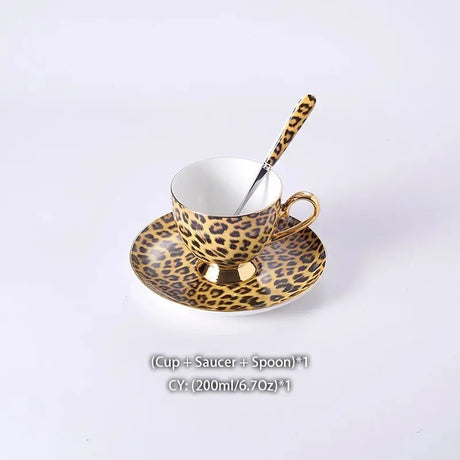 Freeson Leopard Print Luxury Bone China Coffee & Tea Set - Julia M LifeStyles