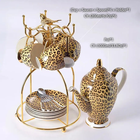 Leopard Print Luxury Bone China Coffee & Tea Set - Julia M LifeStyles