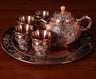 Dragon Phoenix 999 Pure Silver Tea Set - Teapot and 4 Cups in Elegant Leather Box - Julia M LifeStyles
