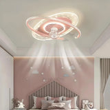 Kids Pink Ceiling Fan with Light and Starry Design for Children's Rooms - Julia M LifeStyles