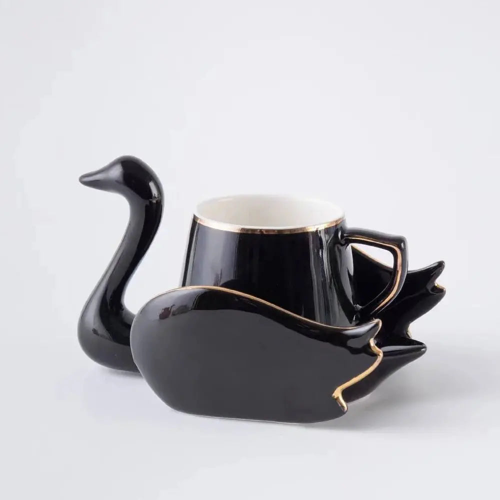Swan Luxury Porcelain Coffee Cup and Saucer Set - 110ml - Julia M LifeStyles
