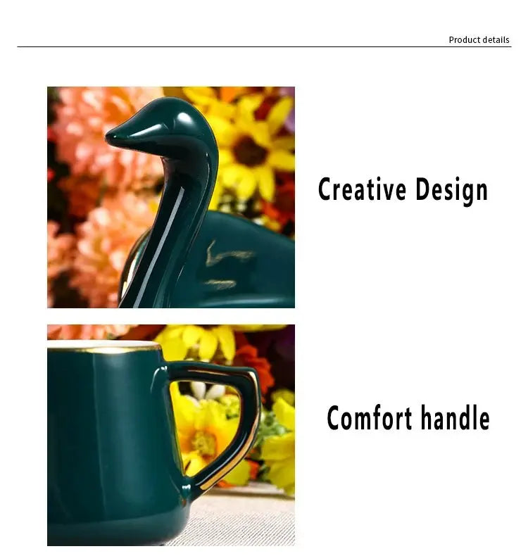 Swan Luxury Porcelain Coffee Cup and Saucer Set - 110ml - Julia M LifeStyles