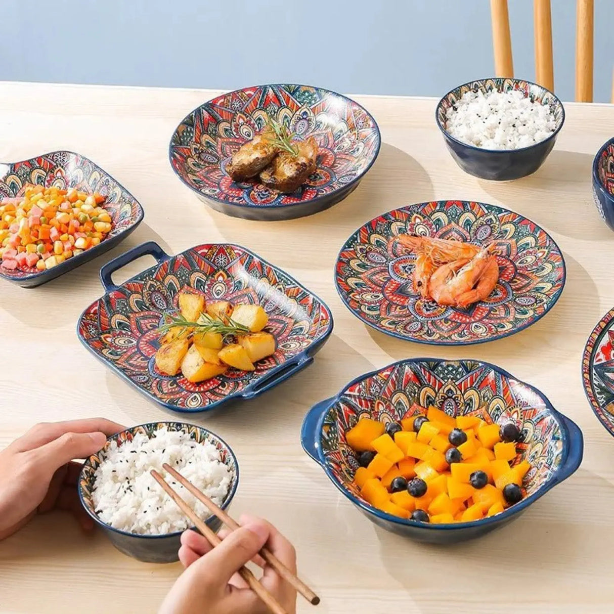 New Bohemian Style Ceramic Household Dishes with Handles - Julia M LifeStyles