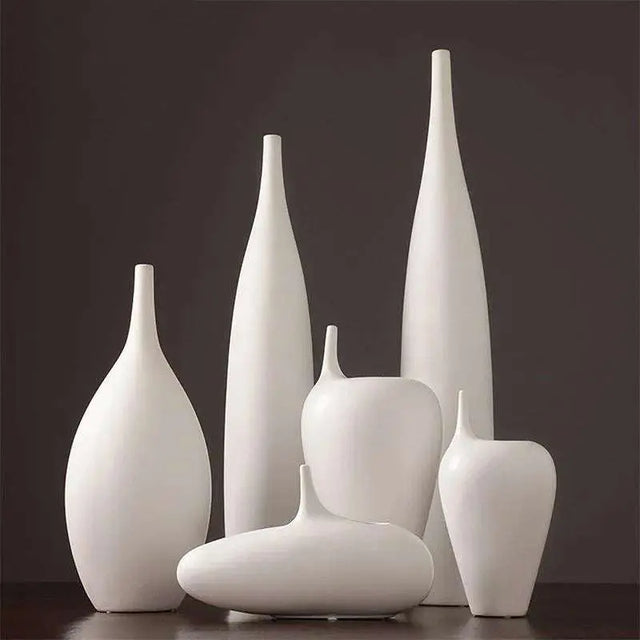 Elegant White Ceramic Vase - Julia M LifeStyles