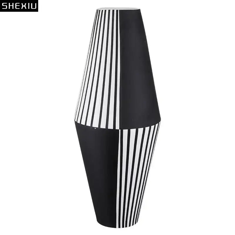 Striped Monochrome Ceramic Flower Vase - Julia M LifeStyles