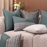 Modern Minimalist Sofa Cushion Patchwork Affordable Luxury Style Fancy Living Room Waist Pillow Bed Head Backrest Cushion with Core - Julia M LifeStyles