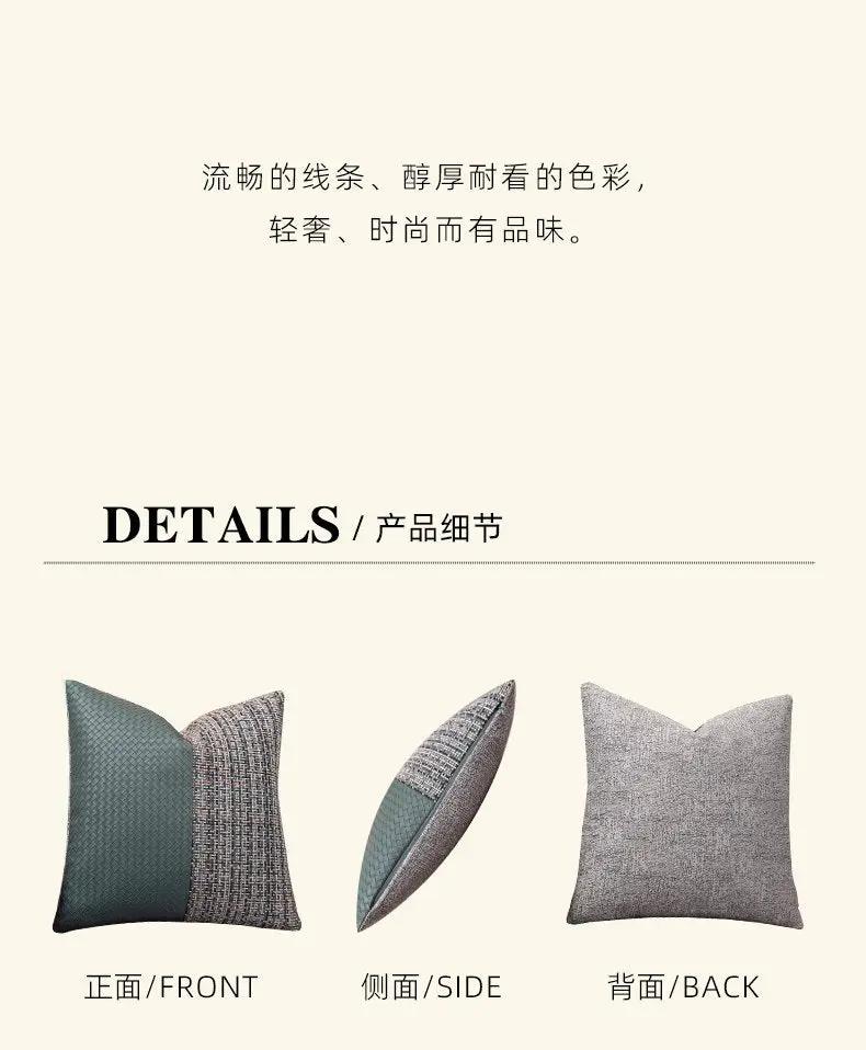 Modern Minimalist Sofa Cushion Patchwork Affordable Luxury Style Fancy Living Room Waist Pillow Bed Head Backrest Cushion with Core - Julia M LifeStyles