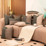 Modern Minimalist Sofa Cushion Patchwork Affordable Luxury Style Fancy Living Room Waist Pillow Bed Head Backrest Cushion with Core - Julia M LifeStyles