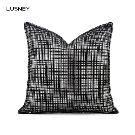 Model Room Pillow Korean Style Square Pillow Black and White Plaid Striped Woolen Cushion Soft House Sofa Bay Window Pillow - Julia M LifeStyles