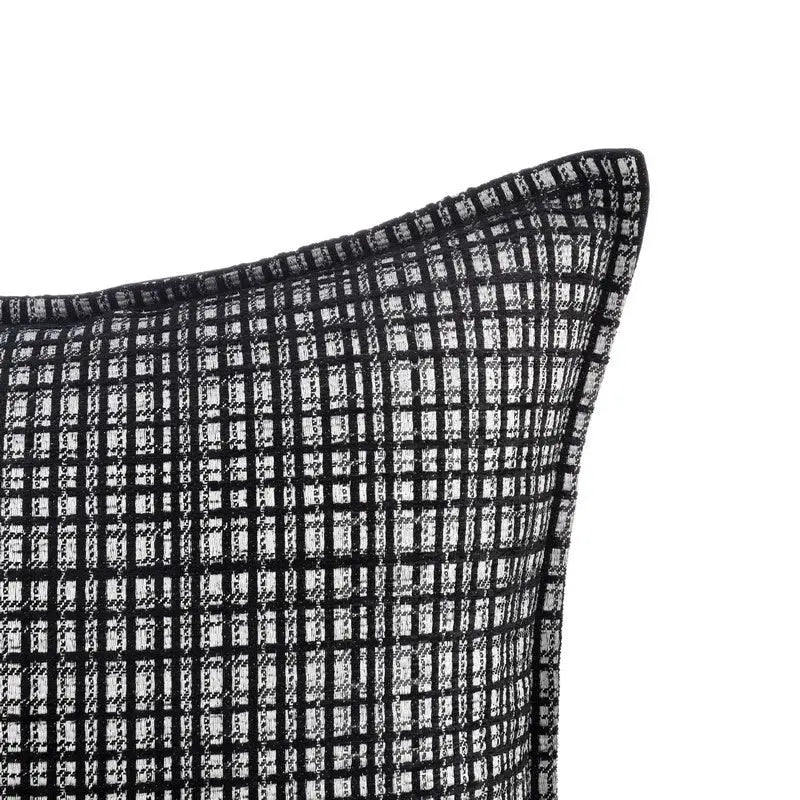 Model Room Pillow Korean Style Square Pillow Black and White Plaid Striped Woolen Cushion Soft House Sofa Bay Window Pillow - Julia M LifeStyles