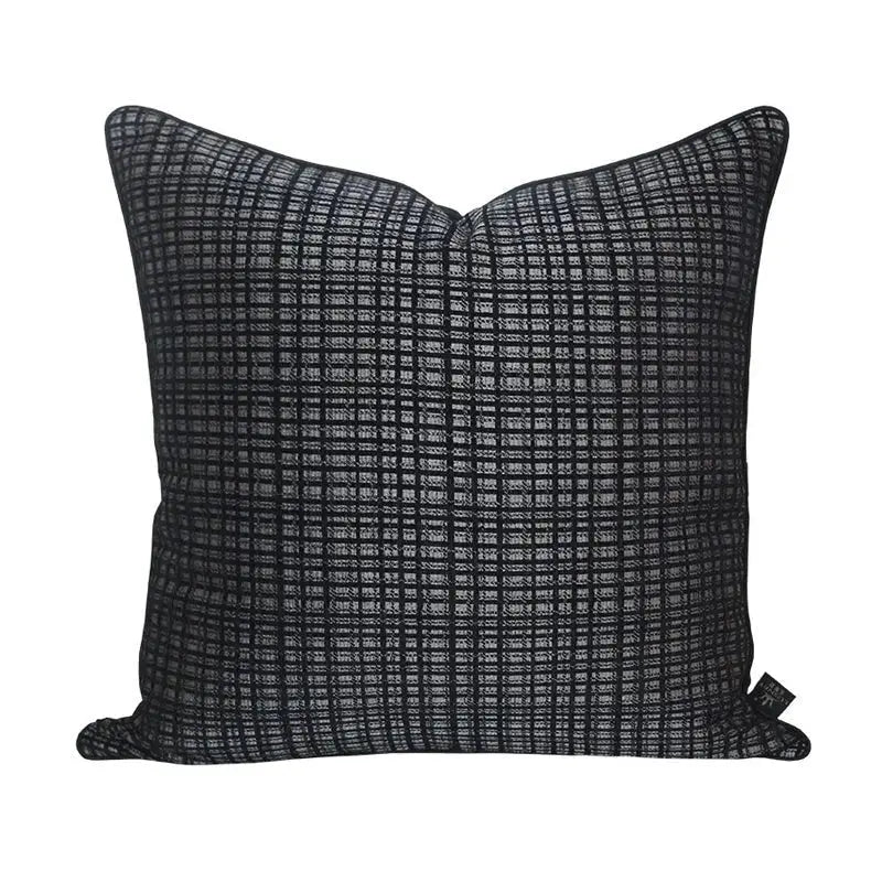 Model Room Pillow Korean Style Square Pillow Black and White Plaid Striped Woolen Cushion Soft House Sofa Bay Window Pillow - Julia M LifeStyles