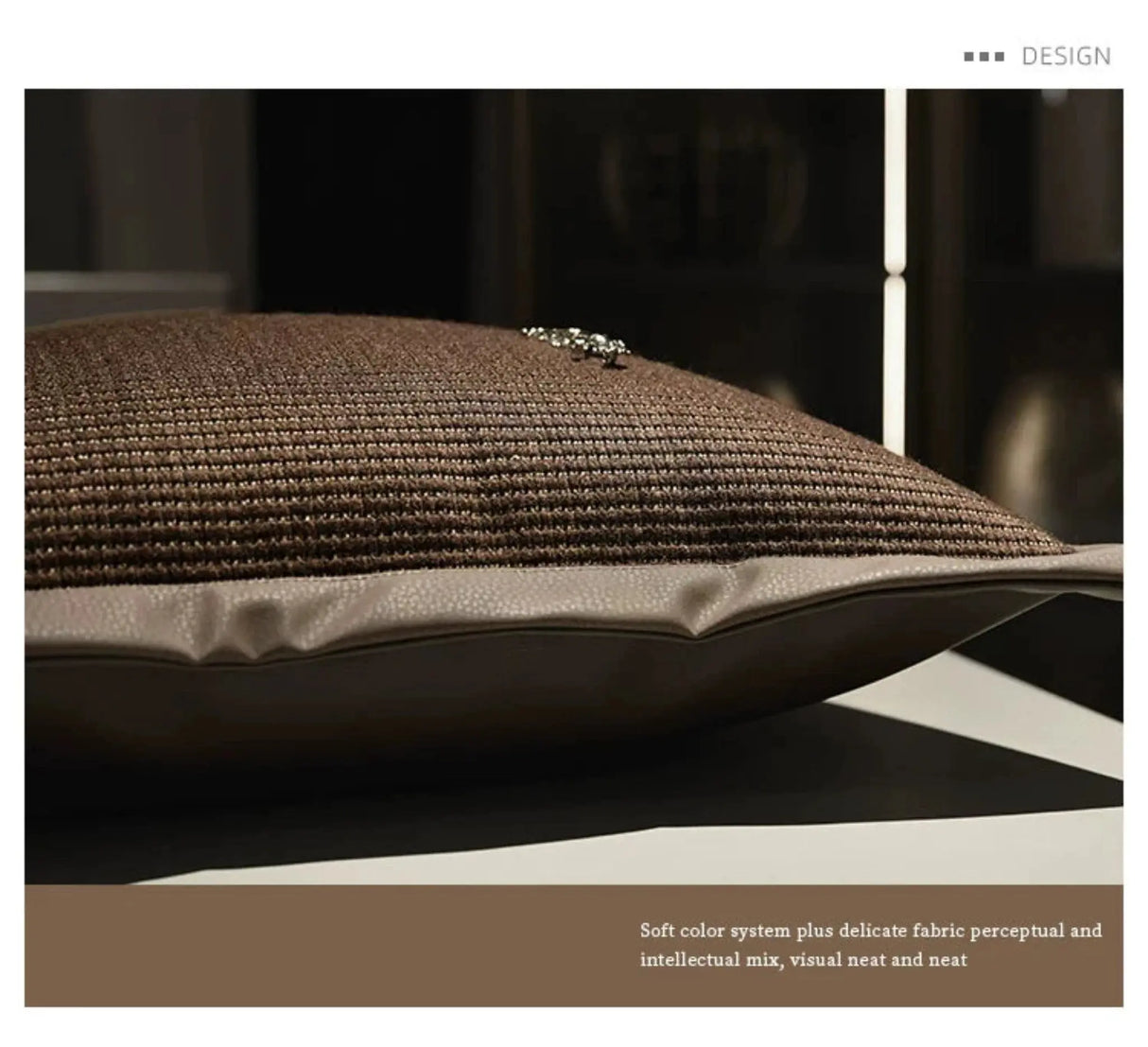 Classy Modern Italian Luxury Couch Pillow with Brown Stitching - Julia M LifeStyles