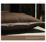 Classy Modern Italian Luxury Couch Pillow with Brown Stitching - Julia M LifeStyles
