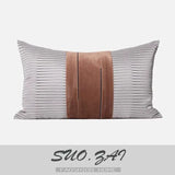 Modern Light Luxury Gray Brick Red Color Contrast Patchwork Cushion/Model House Sales Office House Couch Pillow - Julia M LifeStyles