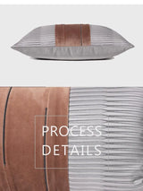 Modern Light Luxury Gray Brick Red Color Contrast Patchwork Cushion/Model House Sales Office House Couch Pillow - Julia M LifeStyles