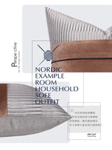 Modern Light Luxury Gray Brick Red Color Contrast Patchwork Cushion/Model House Sales Office House Couch Pillow - Julia M LifeStyles