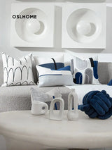 Pillow Cover Accessible Luxury Modern Minimalist Sofa Model Room Ins Lumbar Pillow Cushion B & B Designer Blue - Julia M LifeStyles