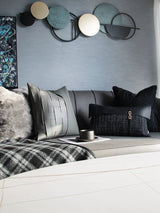 Modern Light Luxury Black and Gray Abstract Tassel Patchwork Minimalist Sofa Living Room Home Pillow Bedside Cushion Pillowcase - Julia M LifeStyles