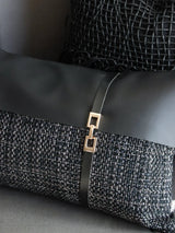 Modern Light Luxury Black and Gray Abstract Tassel Patchwork Minimalist Sofa Living Room Home Pillow Bedside Cushion Pillowcase - Julia M LifeStyles