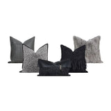 Modern Light Luxury Black and Gray Abstract Tassel Patchwork Minimalist Sofa Living Room Home Pillow Bedside Cushion Pillowcase - Julia M LifeStyles