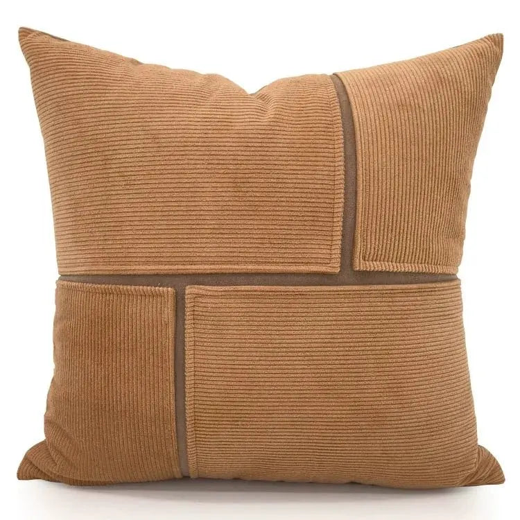 Modern Coffee Colour Cushion Cover with Gold Buckle - Julia M LifeStyles