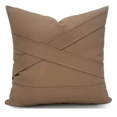 Modern Coffee Colour Cushion Cover with Gold Buckle - Julia M LifeStyles