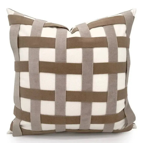 Modern Coffee Colour Cushion Cover with Gold Buckle - Julia M LifeStyles
