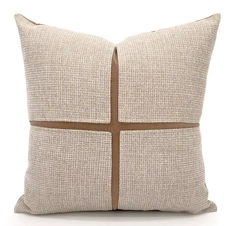 Modern Coffee Colour Cushion Cover with Gold Buckle - Julia M LifeStyles