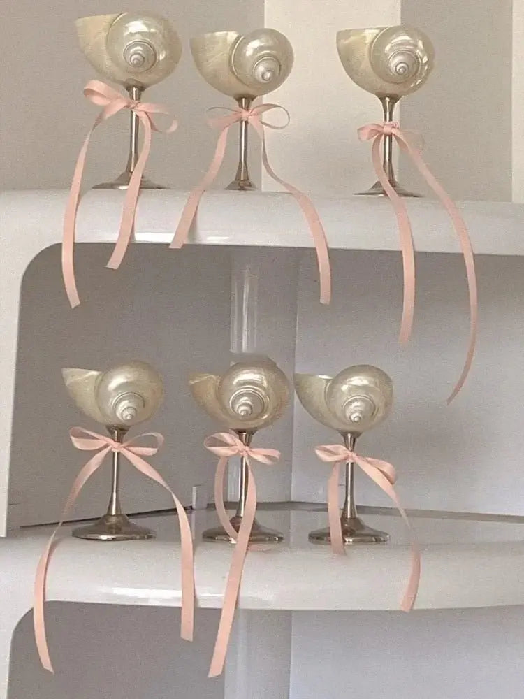 Vintage Shell & Metal Champagne Glasses Set - Julia M LifeStyles