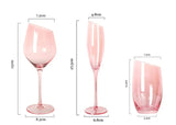 Flamingo Slanted Pink Crystal Champagne Goblet Set Julia M Home & Kitchen