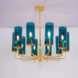 Modern Luxury Glass Chandelier with 6-15 Heads in Blue/Cognac - Julia M LifeStyles