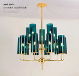 Modern Luxury Glass Chandelier with 6-15 Heads in Blue/Cognac - Julia M LifeStyles