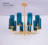Modern Luxury Glass Chandelier with 6-15 Heads in Blue/Cognac - Julia M LifeStyles