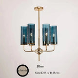 Modern Luxury Glass Chandelier with 6-15 Heads in Blue/Cognac - Julia M LifeStyles