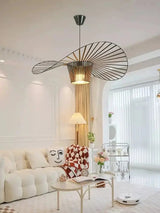 Modern French Designer Straw Hat Chandelier with LED Lighting - Julia M LifeStyles