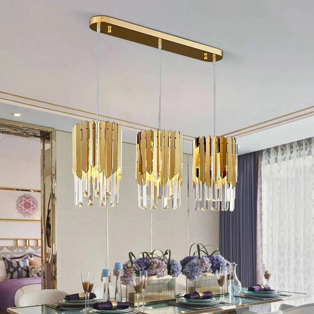 Small Round Gold Crystal LED Chandelier - Julia M LifeStyles