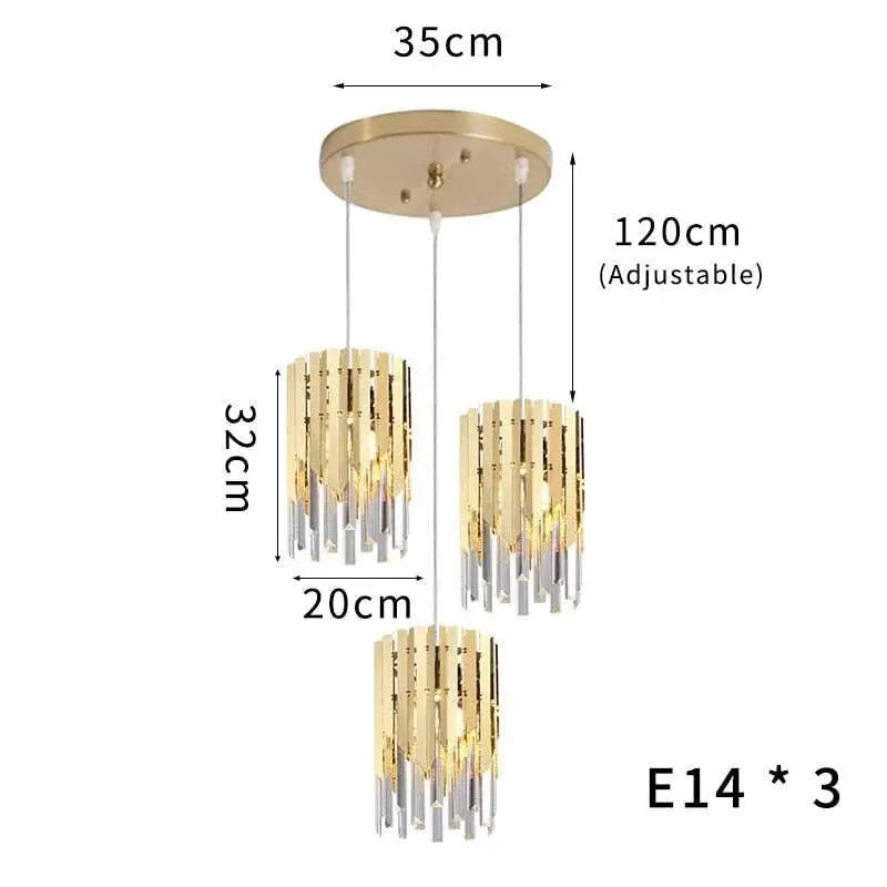 Small Round Gold Crystal LED Chandelier - Julia M LifeStyles